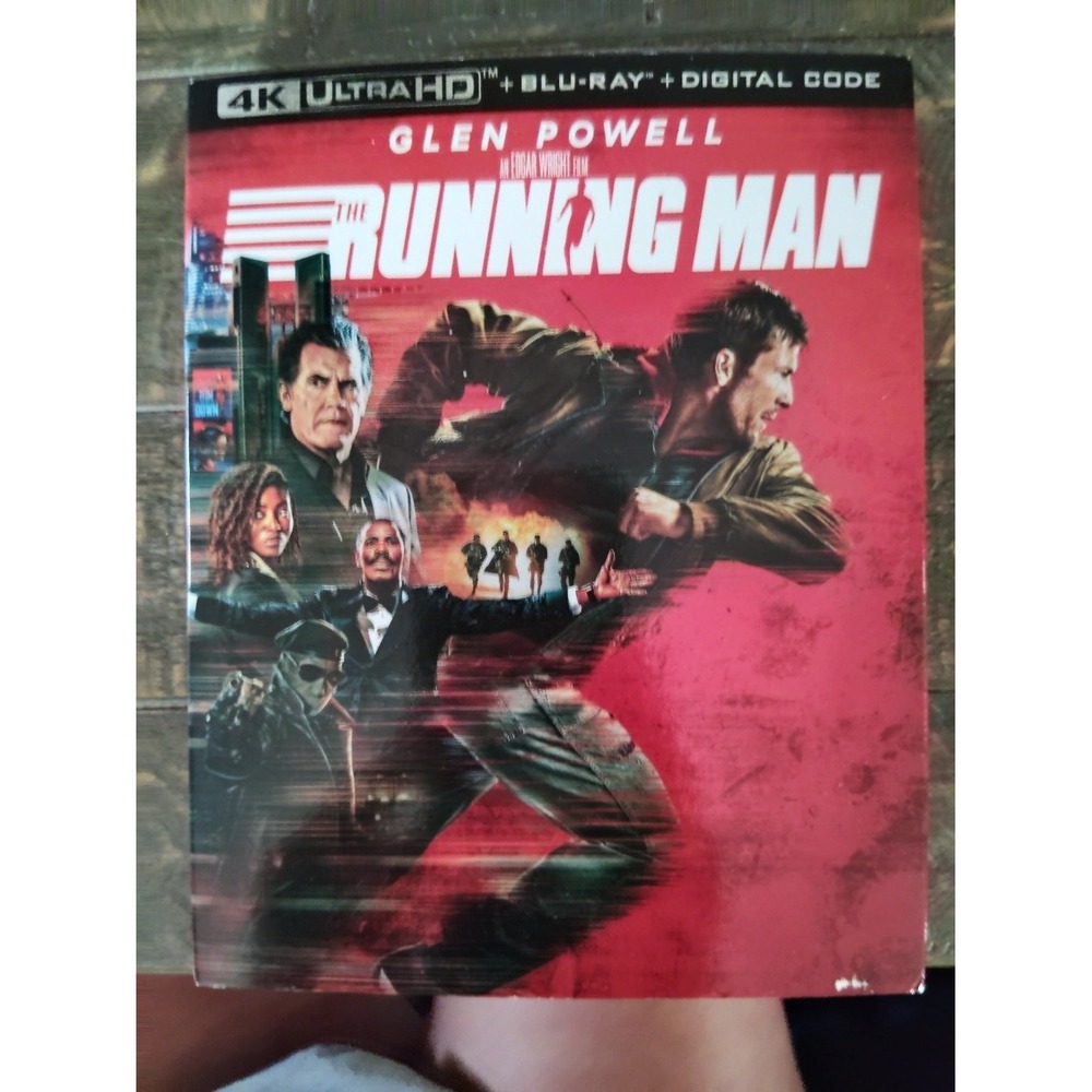 The Running Man 4K UHD Blu-ray Edgar Wright Glen Powell Paramount 2025 Slipcover